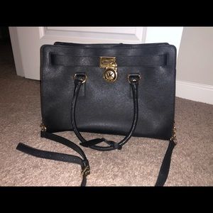Michael Kors matte black purse with wallet